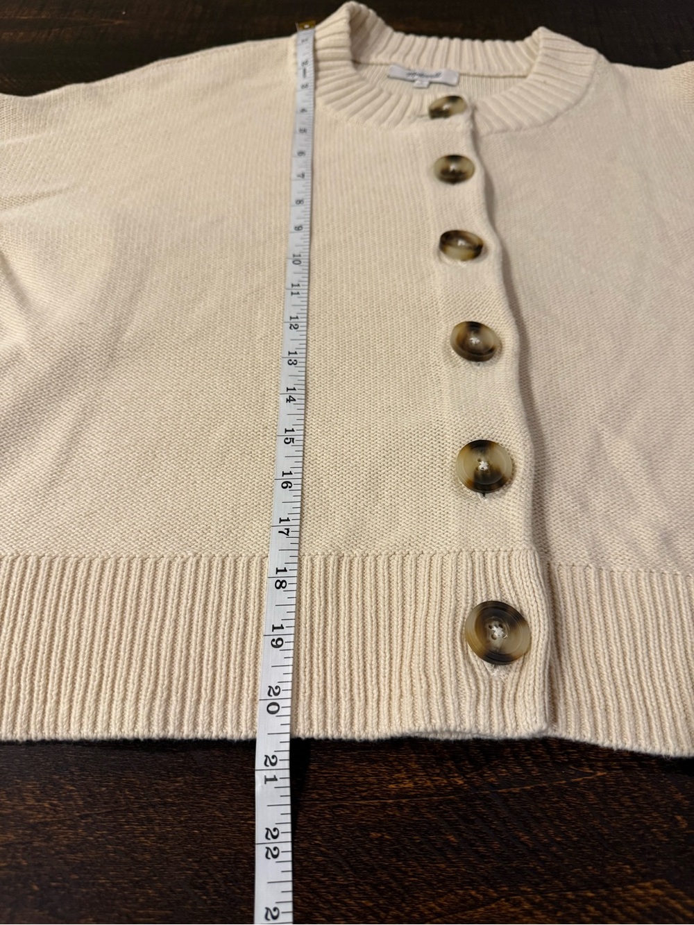 Madewell Broadway Cardigan Sweater Cream 100% Cotton Button Front Size S - Picture 13 of 16